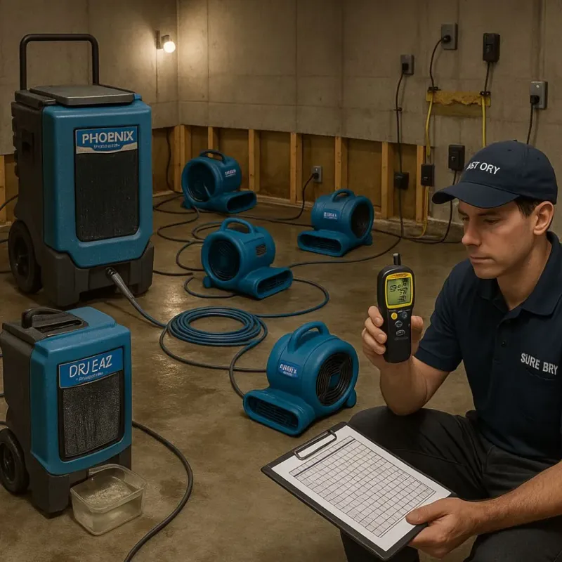 Structural Drying and Dehumidification process in Prince Edward County, VA